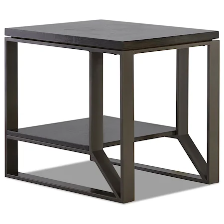 Contemporary End Table with Shelf